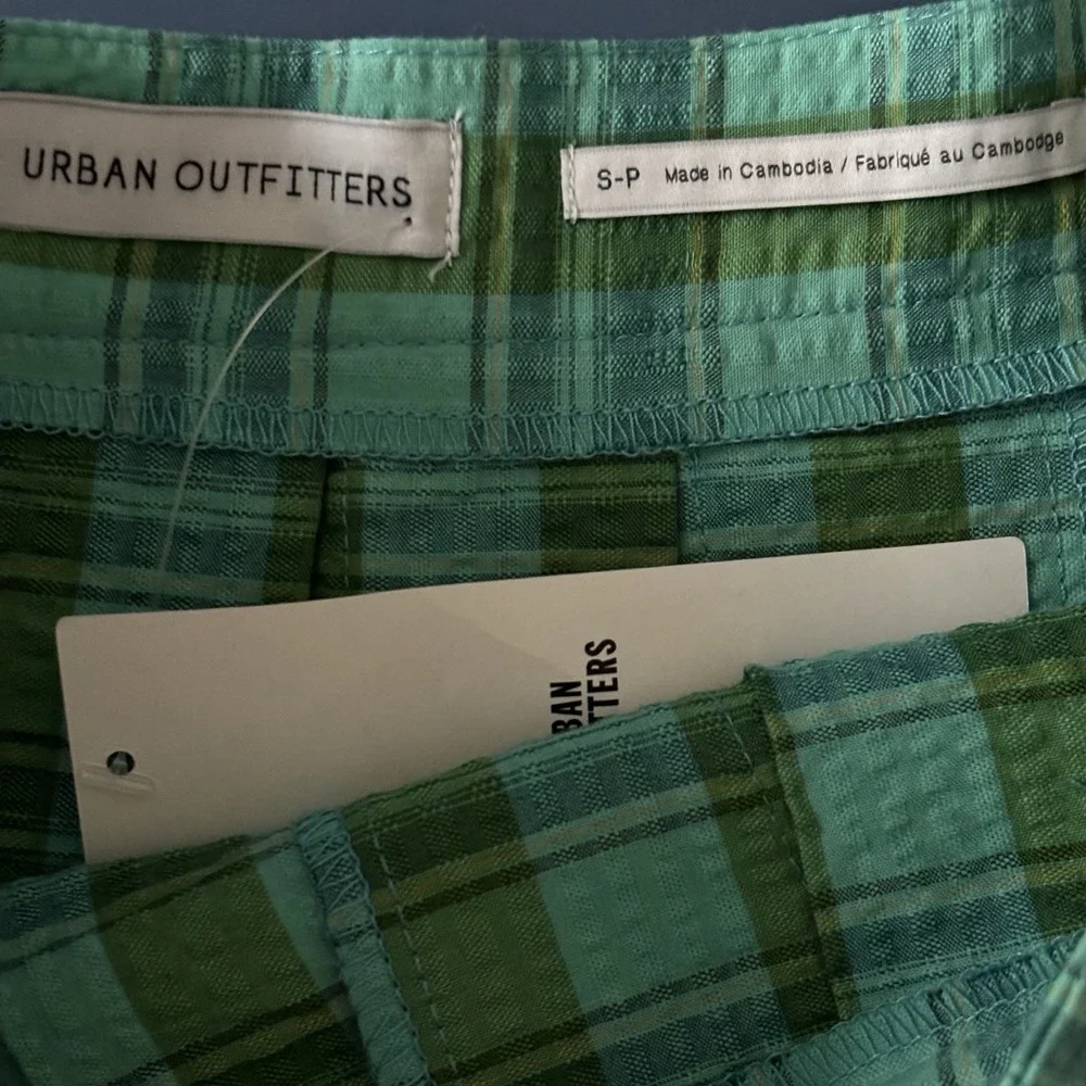 Urban Outfitters Skirt Green Plaid Small School Girl Mini Pleated Grunge Y2K 90s